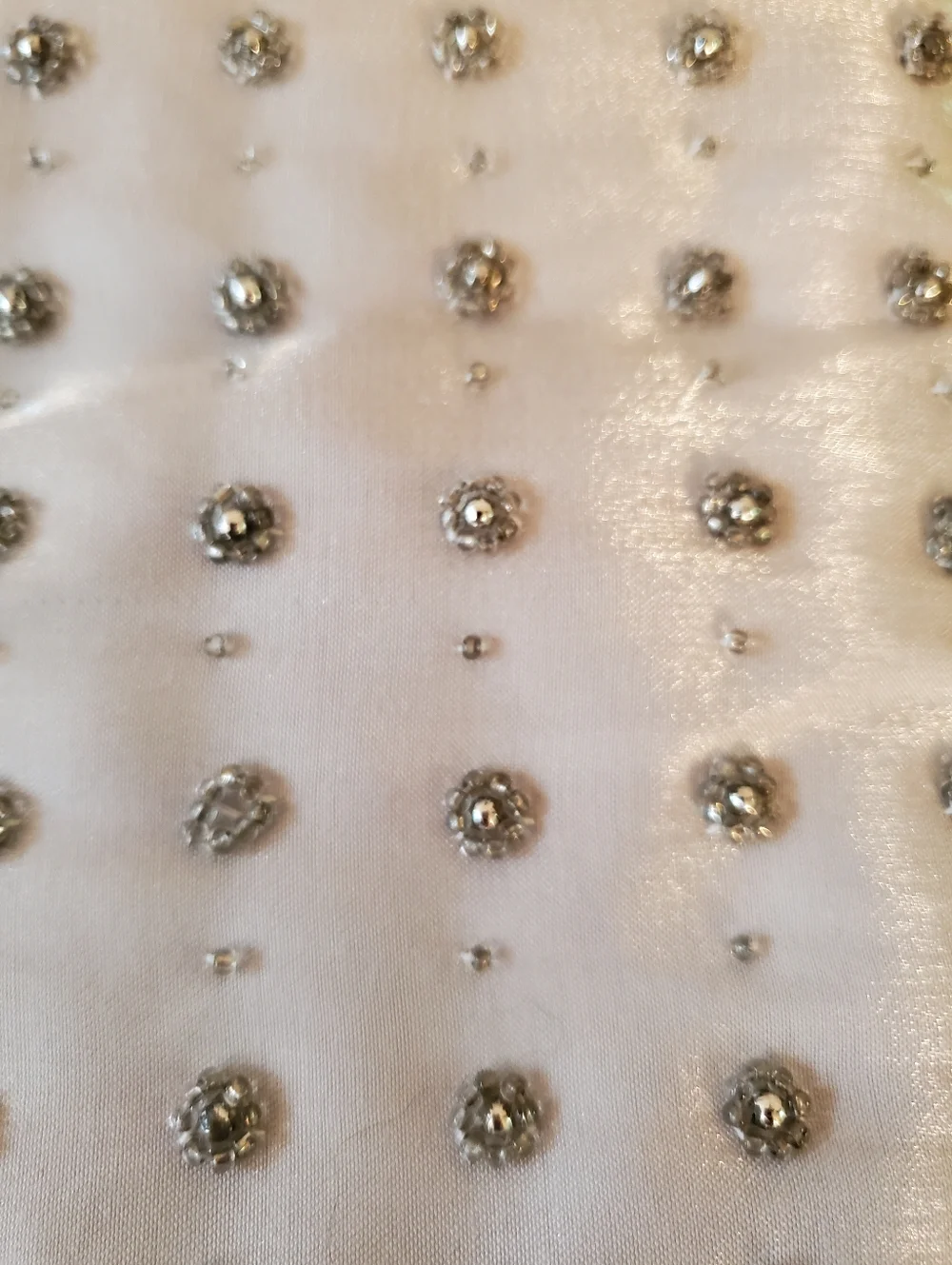 Vtg - La Regale - Silver White - Satin - Beaded Fringe Purse